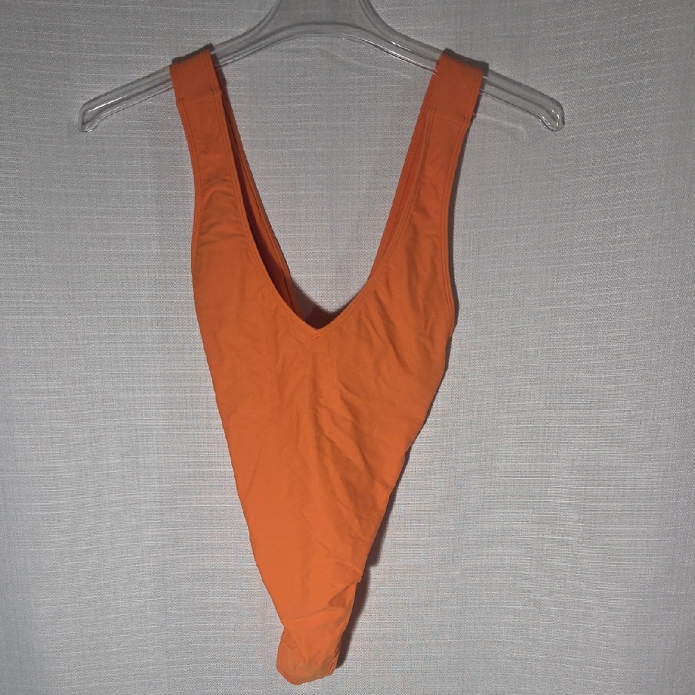 Hollister Bright Orange One-Piece Swimsuit Size XS Cheeky